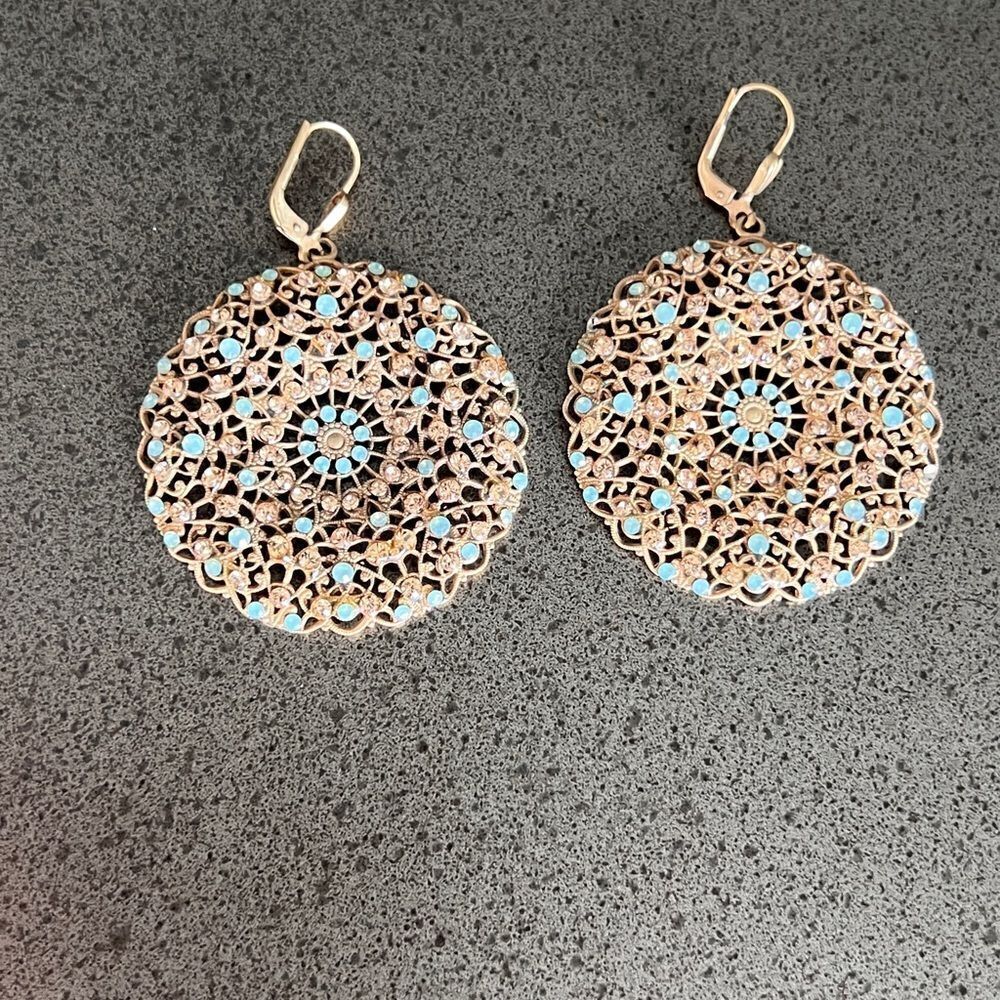 Catherine Popesco Multicolor Filigree Luxury Earrings Accessories - Picture 2 of 3